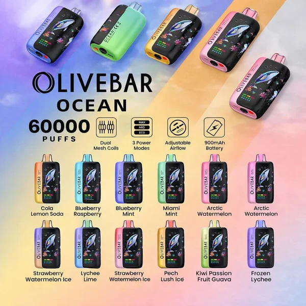 Olivebar_Ocean_60k_puffs.webp Olivebar Ocean 60K Vape (All Flavors) – Buy Online in Gurgaon