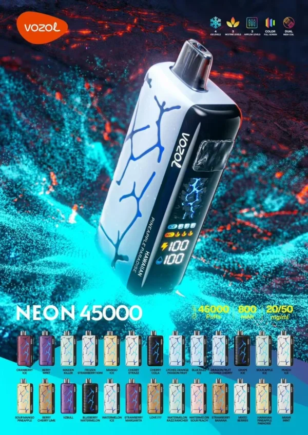 VOZOL-Neon-45000.webp Best Vozol Neon 4500 Vape (All Flavors) – Buy Online in Gurgaon