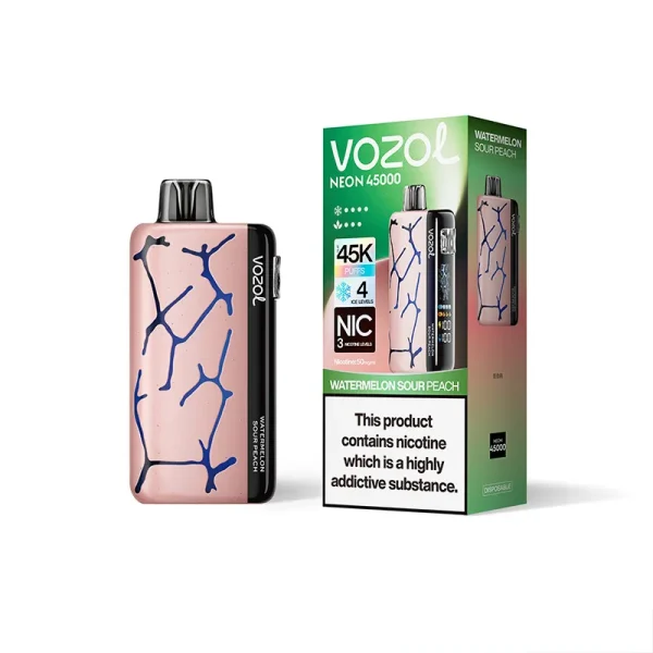 Vozol-Neon-Eu-45000-Puffs-Watermelon-Sour-Peach.webp Best Vozol Neon 4500 Vape (All Flavors) – Buy Online in Gurgaon