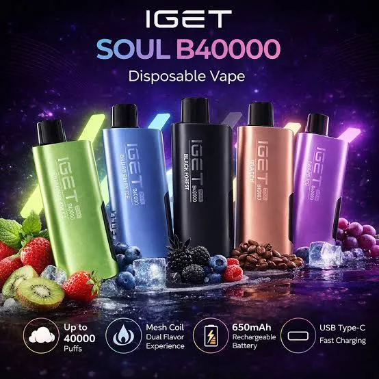 images-11.webp IGET Soul B40000 Vape (All Flavors) – Buy Online in Gurgaon